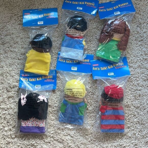 New Lakeshore Let's Talk Kid Hand Puppet Classroom Learning Lot of 6 - Picture 9 of 9